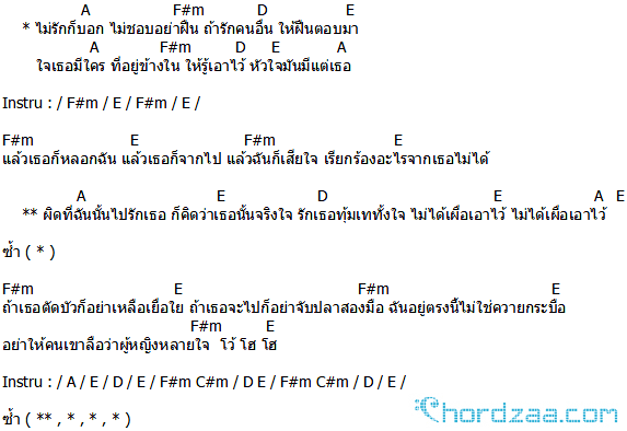 คอร์ดเพลง รักก็บอกไม่รักก็บอก - กล้วยไม้ พาราฮัท คอร์ดเพลง รักก็บอกไม่รักก็บอก - กล้วยไม้ พาราฮัท