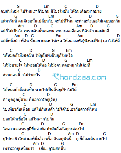 คอร์ดเพลง ไม่สดชื่น - น้องเจนนี่ คอร์ดเพลง ไม่สดชื่น - น้องเจนนี่