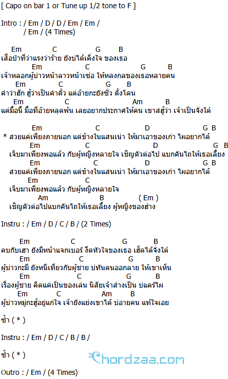 คอร์ดเพลง ของฮ่าง - เต้ย อธิบดินทร์ คอร์ดเพลง ของฮ่าง - เต้ย อธิบดินทร์
