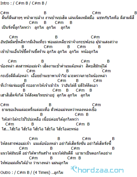 คอร์ดเพลง ลูกไผหว่า - ป๊อปปี้ (The X Factor) คอร์ดเพลง ลูกไผหว่า - ป๊อปปี้ (The X Factor)