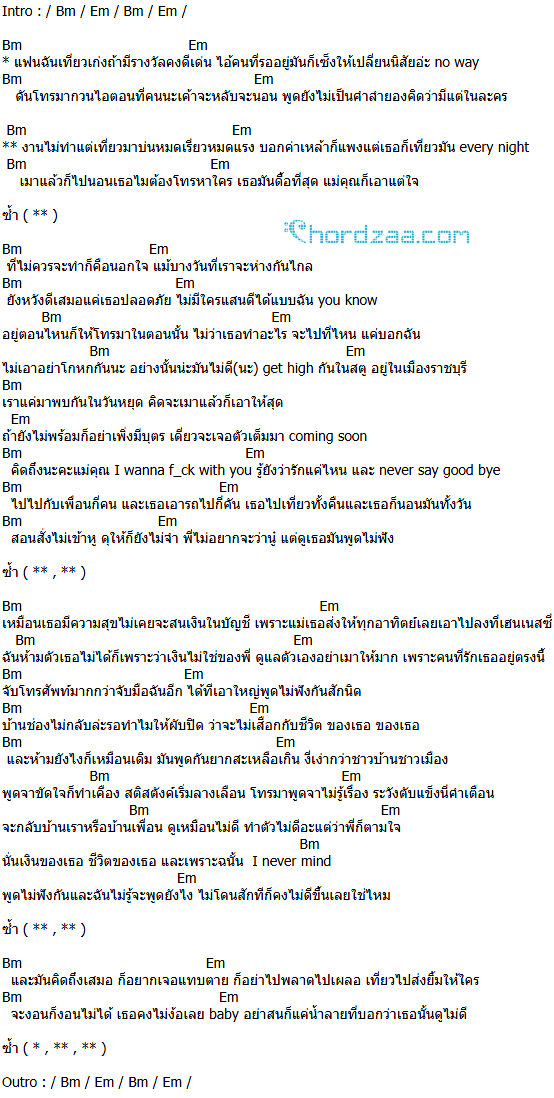 คอร์ดเพลง เมาแล้วก็ไปนอน - SOLOIST คอร์ดเพลง เมาแล้วก็ไปนอน - SOLOIST
