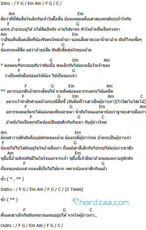 คอร์ดเพลง ผู้บ่าวเก่า - เต๊ะ ตระกูลตอ คอร์ดเพลง ผู้บ่าวเก่า - เต๊ะ ตระกูลตอ