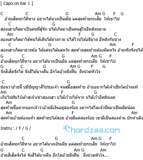 คอร์ดเพลง อ้ายเฮ็ดทุกวิถีทาง อยากได้นางเป็นเมีย - เบิ้ล ปทุมราช อาร์สยาม (คอร์ด ง่ายๆ) คอร์ดเพลง อ้ายเฮ็ดทุกวิถีทาง อยากได้นางเป็นเมีย - เบิ้ล ปทุมราช อาร์สยาม (คอร์ด ง่ายๆ)