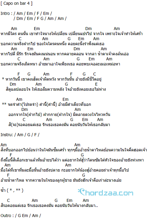 คอร์ดเพลง ความในใจ - เบิ้ล ปทุมราช Rsiam (คอร์ด ง่ายๆ) คอร์ดเพลง ความในใจ - เบิ้ล ปทุมราช Rsiam (คอร์ด ง่ายๆ)