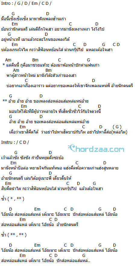 คอร์ดเพลง ส่อหล่อแส่แหล่ - ตั๊กแตน ชลดา (คอร์ด ง่ายๆ) คอร์ดเพลง ส่อหล่อแส่แหล่ - ตั๊กแตน ชลดา (คอร์ด ง่ายๆ)