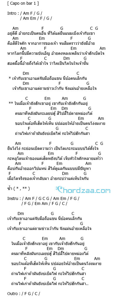 คอร์ดเพลง ไปฮักกันสา - ไผ่ พงศธร (คอร์ด ง่ายๆ) คอร์ดเพลง ไปฮักกันสา - ไผ่ พงศธร (คอร์ด ง่ายๆ)