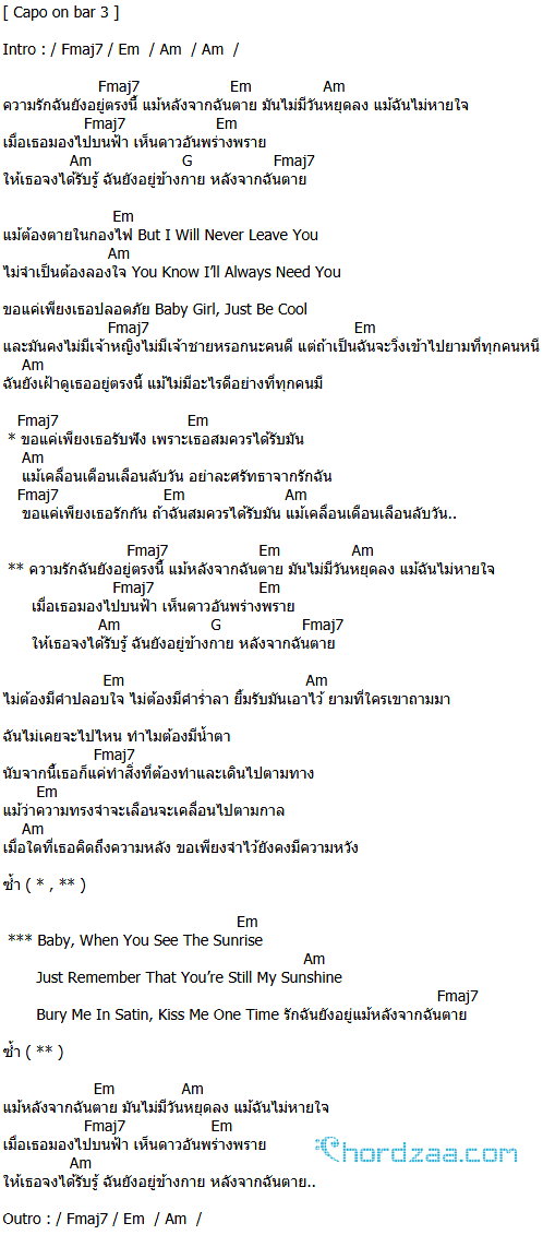 คอร์ดเพลง หลังจากฉันตาย - ILLSLICK (อิลสลิก) (คอร์ด ง่ายๆ) คอร์ดเพลง หลังจากฉันตาย - ILLSLICK (อิลสลิก) (คอร์ด ง่ายๆ)