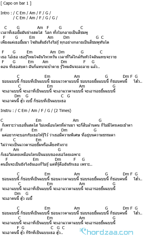 คอร์ดเพลง ชอบแบบนี้ - หนามเตย สะแบงบิน (คอร์ด ง่ายๆ) คอร์ดเพลง ชอบแบบนี้ - หนามเตย สะแบงบิน (คอร์ด ง่ายๆ)